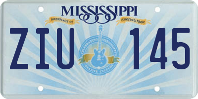 MS license plate ZIU145