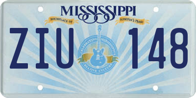 MS license plate ZIU148