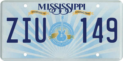 MS license plate ZIU149