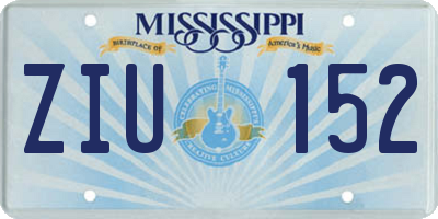 MS license plate ZIU152