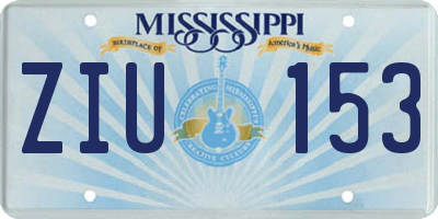 MS license plate ZIU153