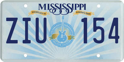 MS license plate ZIU154