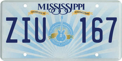 MS license plate ZIU167