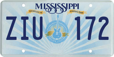 MS license plate ZIU172