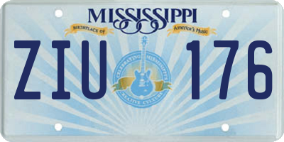 MS license plate ZIU176