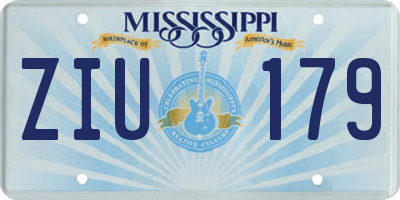 MS license plate ZIU179
