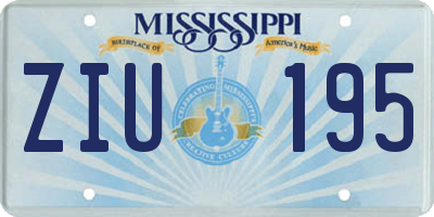 MS license plate ZIU195