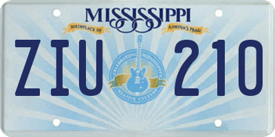 MS license plate ZIU210