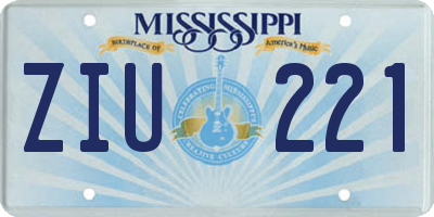 MS license plate ZIU221