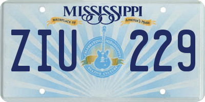 MS license plate ZIU229