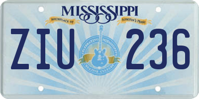 MS license plate ZIU236