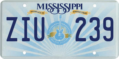 MS license plate ZIU239