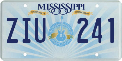 MS license plate ZIU241
