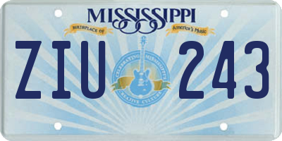 MS license plate ZIU243
