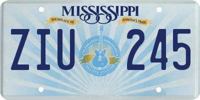 MS license plate ZIU245