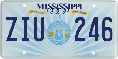 MS license plate ZIU246