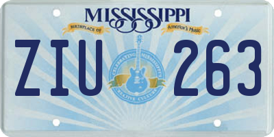 MS license plate ZIU263