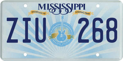 MS license plate ZIU268