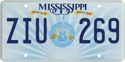 MS license plate ZIU269