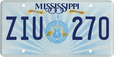 MS license plate ZIU270