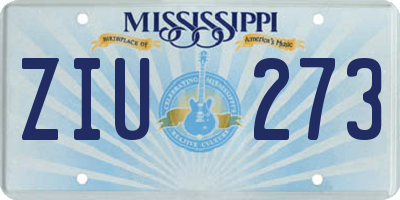 MS license plate ZIU273