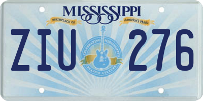 MS license plate ZIU276