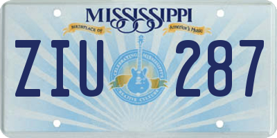 MS license plate ZIU287