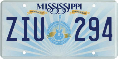 MS license plate ZIU294