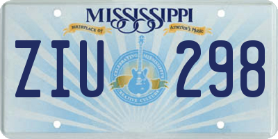 MS license plate ZIU298