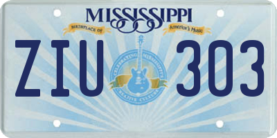 MS license plate ZIU303