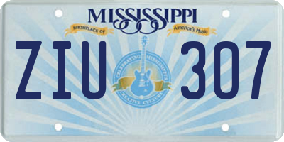 MS license plate ZIU307