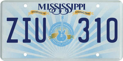 MS license plate ZIU310