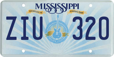 MS license plate ZIU320