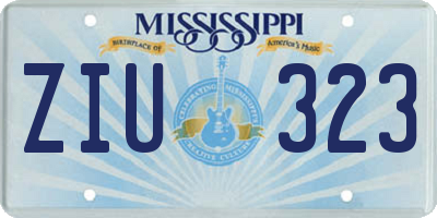 MS license plate ZIU323