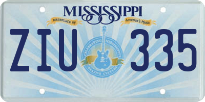 MS license plate ZIU335