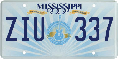 MS license plate ZIU337
