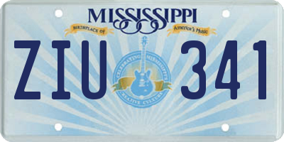 MS license plate ZIU341