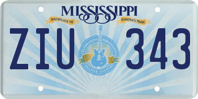 MS license plate ZIU343