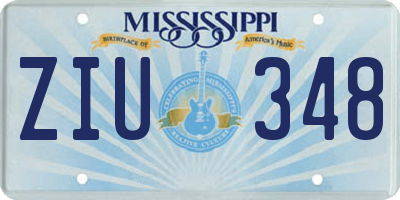MS license plate ZIU348