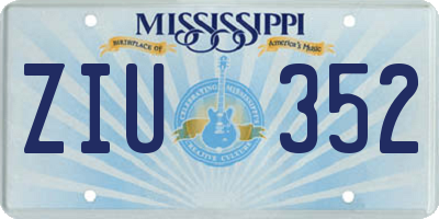 MS license plate ZIU352