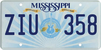 MS license plate ZIU358