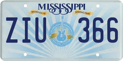 MS license plate ZIU366