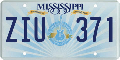 MS license plate ZIU371