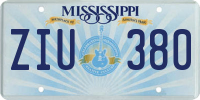 MS license plate ZIU380