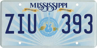 MS license plate ZIU393