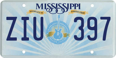 MS license plate ZIU397