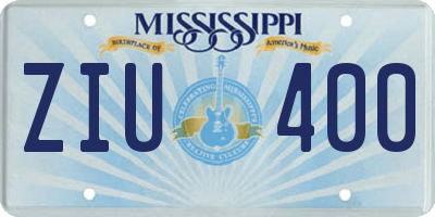 MS license plate ZIU400