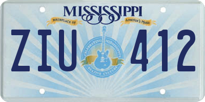 MS license plate ZIU412