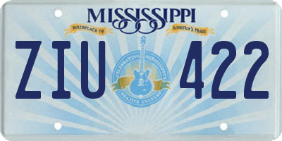 MS license plate ZIU422