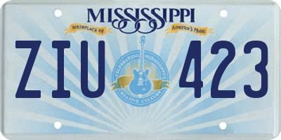 MS license plate ZIU423